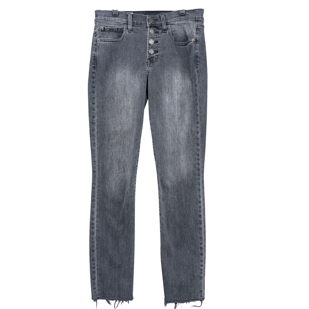 GAP‎ True Skinny Mid Rise Womens 27/4R Cotton Spandex Gray Button Fly Jeans